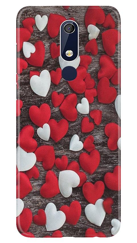 Red White Hearts Case for Nokia 5.1  (Design - 105)