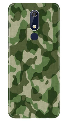 Army Camouflage Mobile Back Case for Nokia 5.1  (Design - 106)