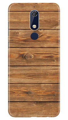 Wooden Look Mobile Back Case for Nokia 5.1  (Design - 113)