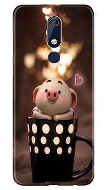 Cute Bunny Mobile Back Case for Nokia 5.1 (Design - 213)