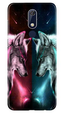 Wolf fight Mobile Back Case for Nokia 5.1 (Design - 221)