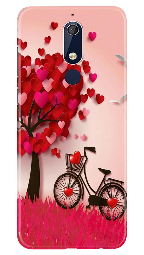 Red Heart Cycle Case for Nokia 5.1 (Design No. 222)