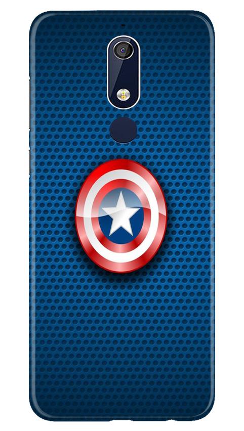 Captain America Shield Case for Nokia 5.1 (Design No. 253)