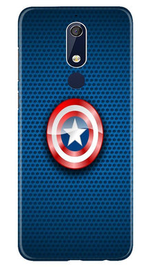 Captain America Shield Mobile Back Case for Nokia 5.1 (Design - 253)