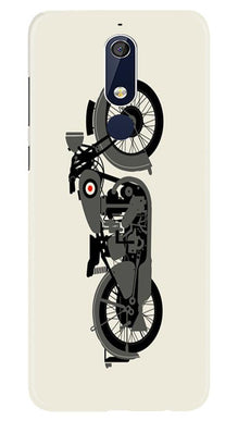 MotorCycle Mobile Back Case for Nokia 5.1 (Design - 259)
