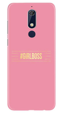 Girl Boss Pink Mobile Back Case for Nokia 5.1 (Design - 263)