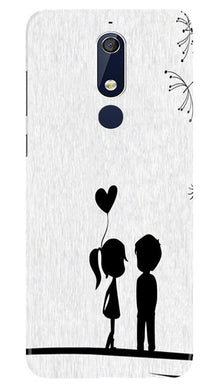 Cute Kid Couple Mobile Back Case for Nokia 5.1 (Design - 283)