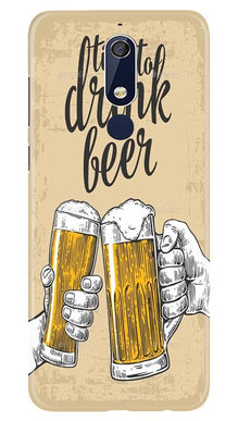Drink Beer Mobile Back Case for Nokia 5.1 (Design - 328)