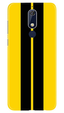 Black Yellow Pattern Mobile Back Case for Nokia 5.1 (Design - 377)