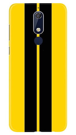 Black Yellow Pattern Mobile Back Case for Nokia 5.1 (Design - 377)
