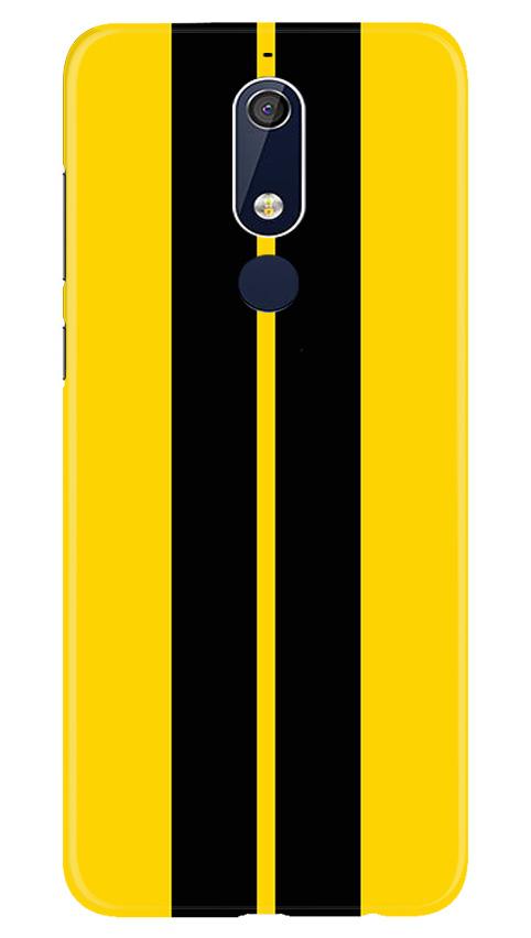 Black Yellow Pattern Mobile Back Case for Nokia 5.1 (Design - 377)