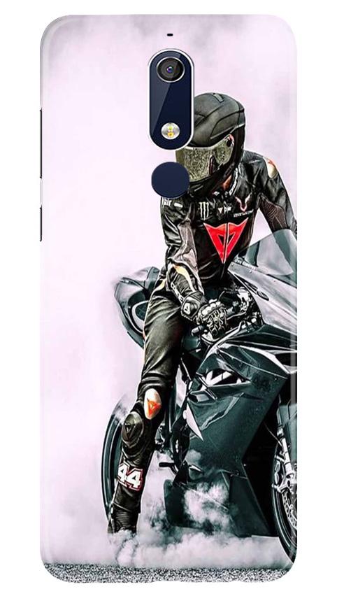 Biker Mobile Back Case for Nokia 5.1 (Design - 383)