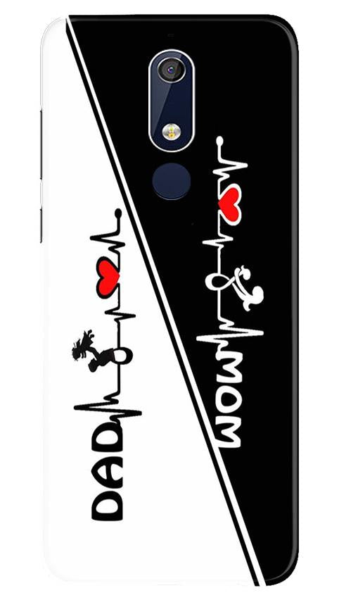 Love Mom Dad Mobile Back Case for Nokia 5.1 (Design - 385)