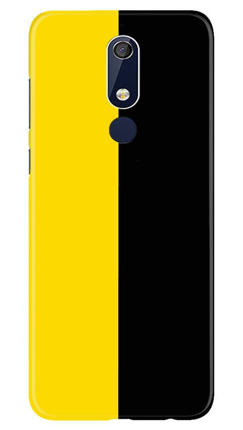 Black Yellow Pattern Mobile Back Case for Nokia 5.1 (Design - 397)