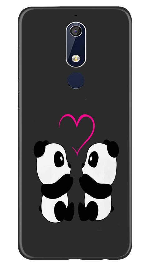 Panda Love Mobile Back Case for Nokia 5.1 (Design - 398)
