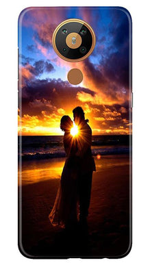 Couple Sea shore Mobile Back Case for Nokia 5.3 (Design - 13)