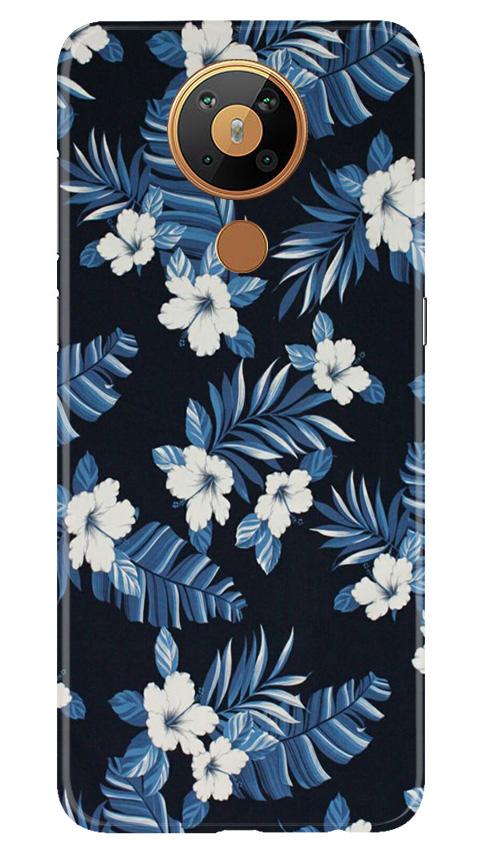 White flowers Blue Background2 Case for Nokia 5.3