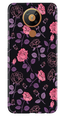 Rose Black Background Mobile Back Case for Nokia 5.3 (Design - 27)