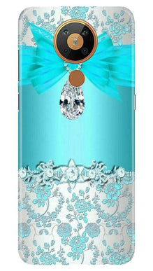 Shinny Blue Background Mobile Back Case for Nokia 5.3 (Design - 32)
