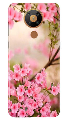 Pink flowers Mobile Back Case for Nokia 5.3 (Design - 69)