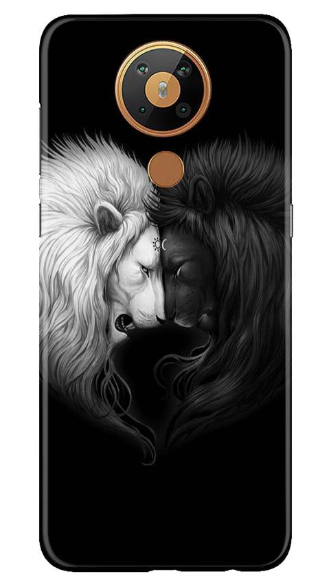 Dark White Lion Case for Nokia 5.3(Design - 140)