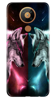Wolf fight Mobile Back Case for Nokia 5.3 (Design - 221)