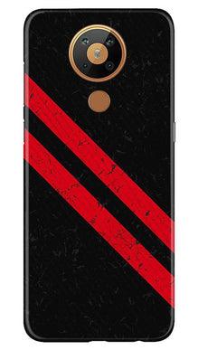 Black Red Pattern Mobile Back Case for Nokia 5.3 (Design - 373)