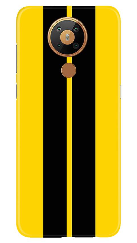 Black Yellow Pattern Mobile Back Case for Nokia 5.3 (Design - 377)