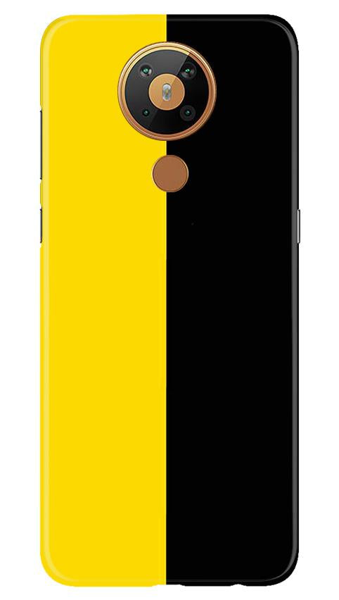 Black Yellow Pattern Mobile Back Case for Nokia 5.3 (Design - 397)