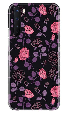 Rose Black Background Mobile Back Case for OnePlus Nord (Design - 27)