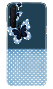 White dots Butterfly Mobile Back Case for OnePlus Nord (Design - 31)