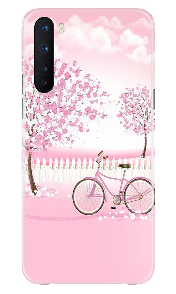 Pink Flowers Cycle Case for OnePlus Nord  (Design - 102)