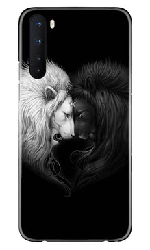 Dark White Lion Mobile Back Case for OnePlus Nord  (Design - 140)