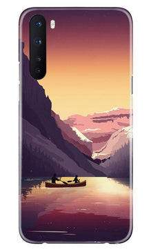 Mountains Boat Mobile Back Case for OnePlus Nord (Design - 181)