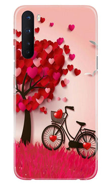 Red Heart Cycle Mobile Back Case for OnePlus Nord (Design - 222)