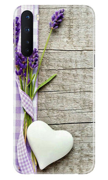 White Heart Mobile Back Case for OnePlus Nord (Design - 298)