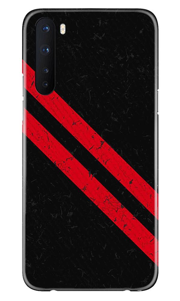 Black Red Pattern Mobile Back Case for OnePlus Nord (Design - 373)