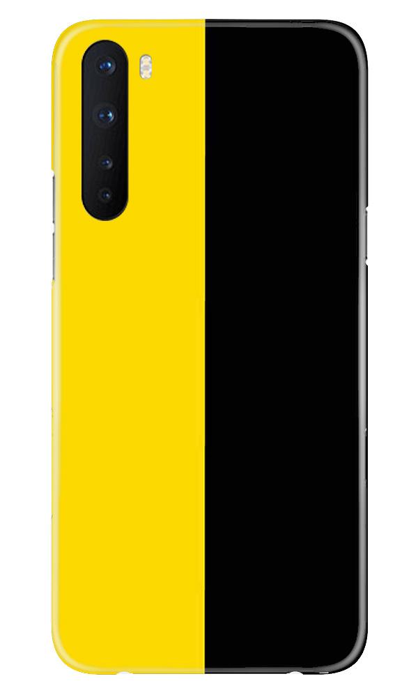 Black Yellow Pattern Mobile Back Case for OnePlus Nord (Design - 397)