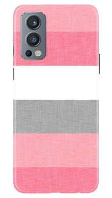Pink white pattern Mobile Back Case for OnePlus Nord 2 5G (Design - 55)