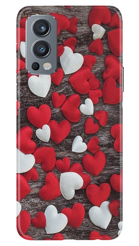 Red White Hearts Case for OnePlus Nord 2 5G(Design - 105)