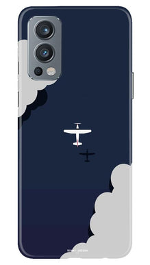 Clouds Plane Mobile Back Case for OnePlus Nord 2 5G (Design - 196)