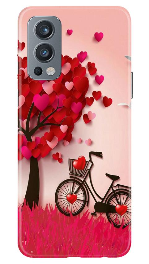 Red Heart Cycle Case for OnePlus Nord 2 5G (Design No. 222)