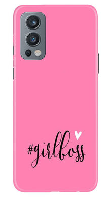 Girl Boss Pink Mobile Back Case for OnePlus Nord 2 5G (Design - 269)