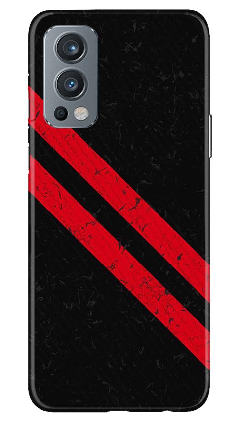 Black Red Pattern Mobile Back Case for OnePlus Nord 2 5G (Design - 373)