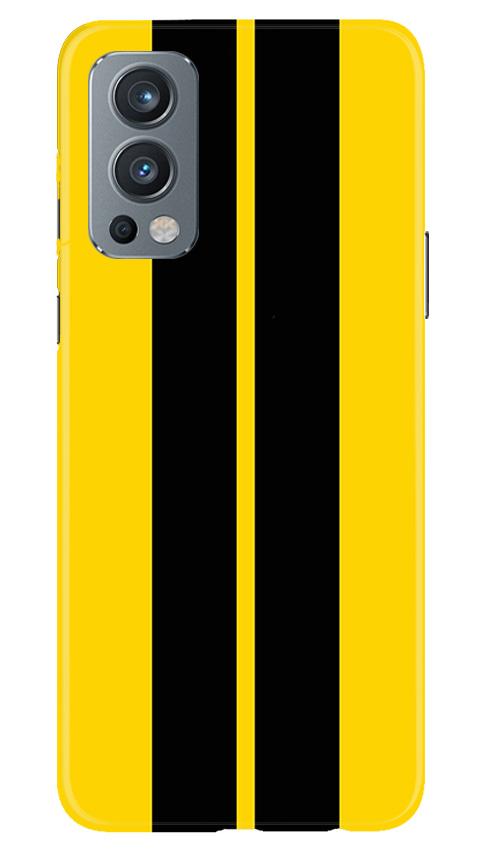 Black Yellow Pattern Mobile Back Case for OnePlus Nord 2 5G (Design - 377)