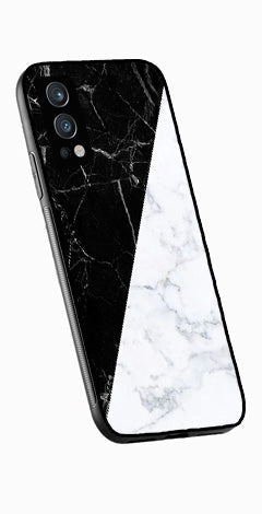 Black White Marble Design Metal Mobile Case for OnePlus Nord 2 5G   (Design No -09)