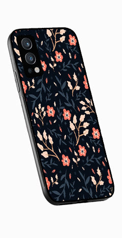 Floral Pattern Metal Mobile Case for OnePlus Nord 2 5G   (Design No -10)