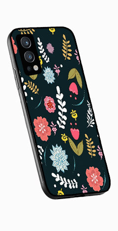 Floral Pattern2 Metal Mobile Case for OnePlus Nord 2 5G   (Design No -12)