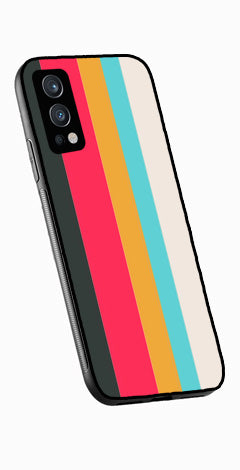 Muted Rainbow Metal Mobile Case for OnePlus Nord 2 5G   (Design No -31)