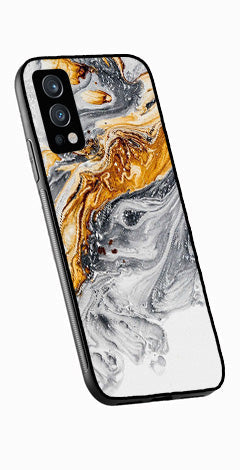 Marble Pattern Metal Mobile Case for OnePlus Nord 2 5G   (Design No -36)